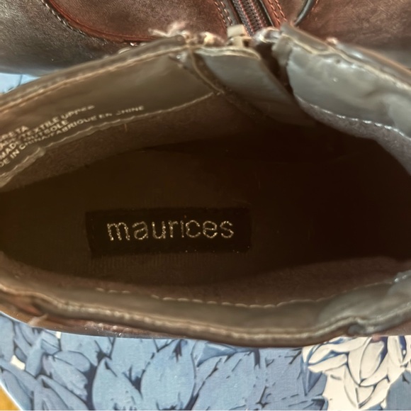 Maurices Black Ankle Boots Size 7.5 Western Boho Zip Booties - Picture 7 of 10